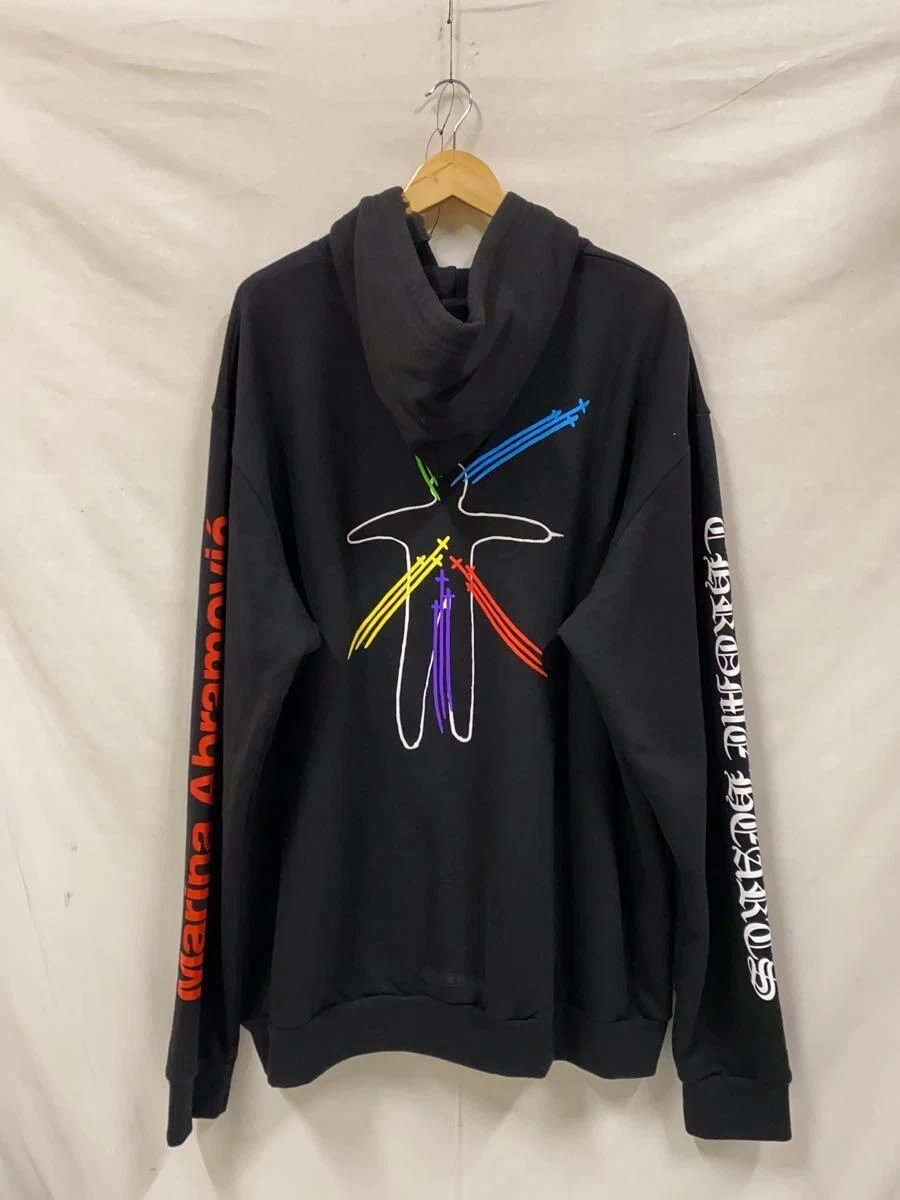 CHROME HEARTS FELPA CON CAPPUCCIO ZIP CUORI CROMATI MARINA ABRAMOVIC XXL COTONE Nera Usata