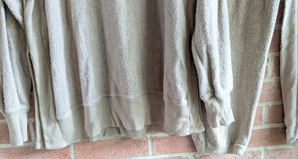 Aria Womens 2Pc Fluffy Teddy Fleece Pajama Set Sz M Long Comfy Lounge Minimalist - Image 2 of 4