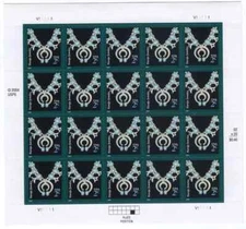 Scott #3750 Navajo Necklace (Jewelry) Sheet of 20 Stamps - MNH