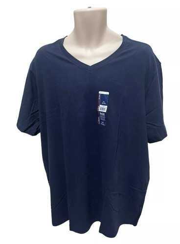 George Mens (NWT) Size 2xl Navy T-Shirt V-Neck Short Sleeve Cotton ...