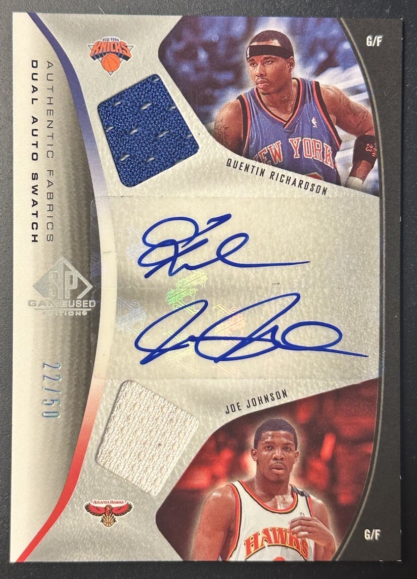 Quentin Richardson Atlanta Hawks 2006-07 SP Game Used Edition /50 & Joe Johnson || Dual Auto 