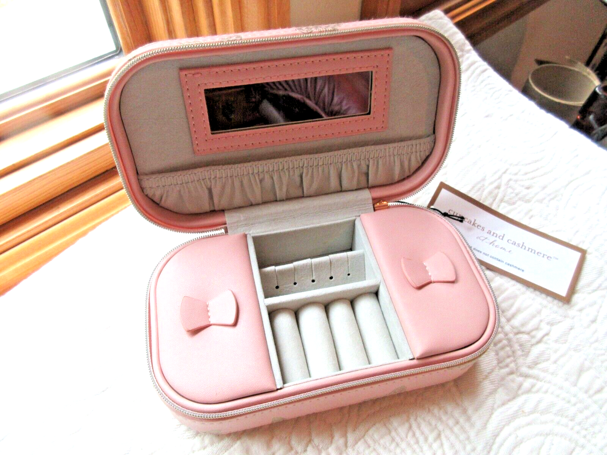 CUPCAKES & CASHMERE PORTABLE JEWELRY BOX PINK MULTI COMPARTMENT