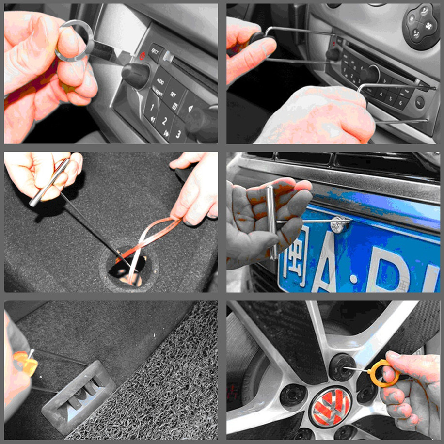 12-Piece Car Door Panel Clip Pry Tool Set — For Audio System Install, Navigation Removal, Trim & Dash Work