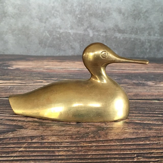 Small Metal Brass Duck Paperweight Bird Figurine Made In India eBay