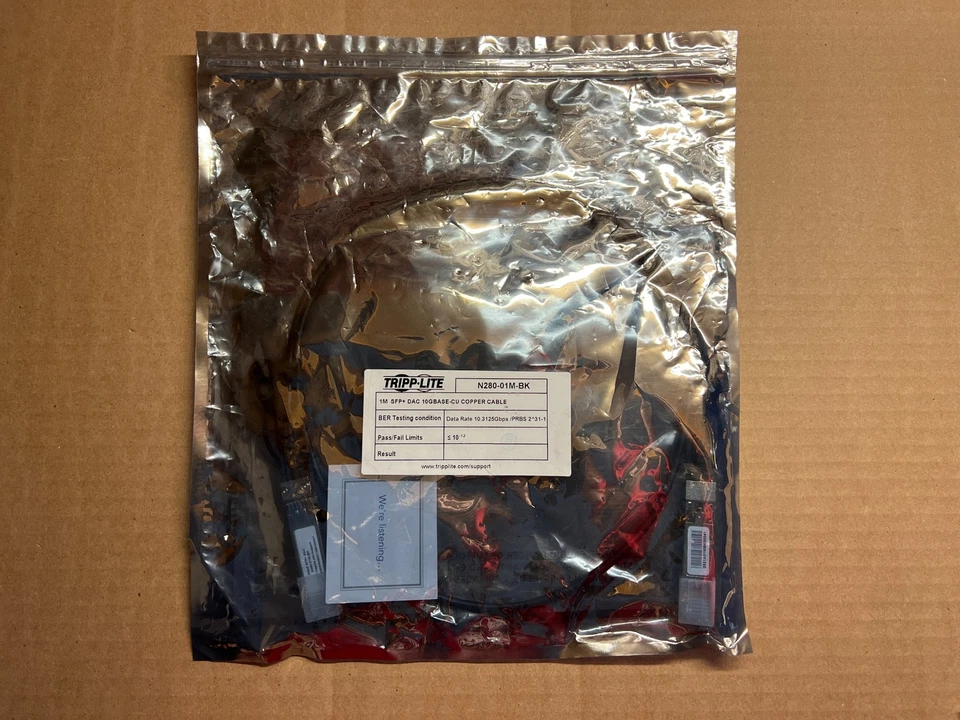 TRIPP LITE N280-01M-BK SFP+ 10G COPPER CABLE BLACK 3FT W7-2 - Image 3 of 3