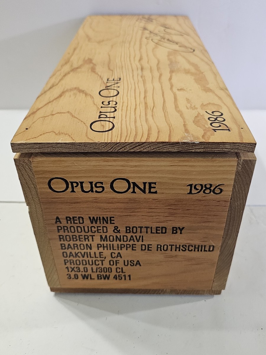 Vintage 1986 Opus One Empty Wood 3 L Red Wine Box Robert Mondavi