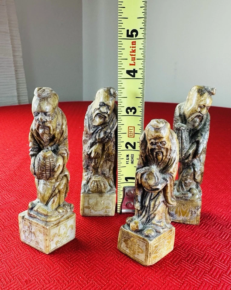 LOTE DE 4 Shou Fu Lu Longevidad Riqueza Felicidad Feng Shui Decoración del Hogar Chino MCM Foto 3 de 4