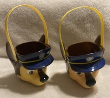 2 Paw Patrol "Chase" Plastic Buckets Pail Easter Holloween Candy Buckets