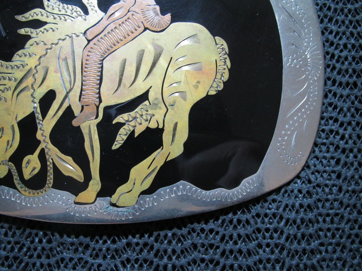 HUGE WESTERN END OF TRAIL NATIVE INDIAN CHIEF BELT BUCKLE! VINTAGE! RARE! 1980s! View 5