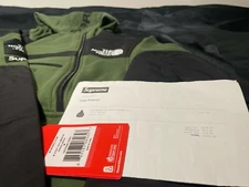 SUPER RARE SS16 SUPREME x THE NORTH FACE STEEP TECH HOODED SWEATSHIRT GREEN SZ M