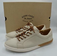 Kork Ease Womens Size 7 Paislee Cream Full Grain Leather Lace Up Sneakers Shoes