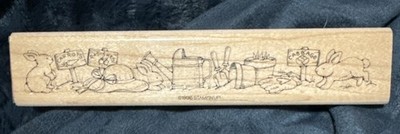 Vintage Stampin  Up! 1996 Bunny Rabbit & Gardening Boarder Stamp