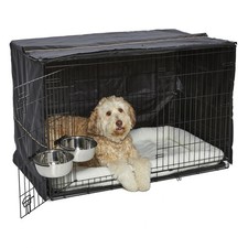 MidWest iCrate Double Door Starter Kit 48-in Dog Crate XL: Bed, Bowls, Cover