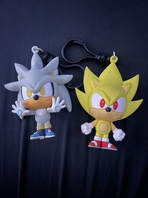 Monogram Sonic The Hedgehog Figural Bag Clip Lot Of 2 SILVER and SUPER SONIC