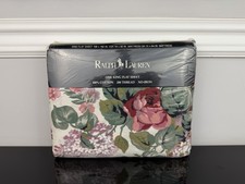 Vintage Made in USA Ralph Lauren Allison Floral Multicolor Flat Sheet KING