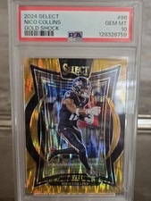 Panini 2024 Select Nico Collins Gold Shock Prizm #86 /10 PSA 10 Texans Football
