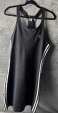 Adidas Women's Classics Tight Summer Dress, Black With White Stripes