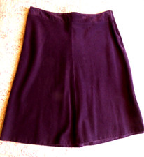 M & S  14  knee-length A-line skirt;  purple/blackberry;  fine cord;  great cond