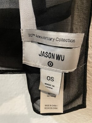 JASON WU FOR TARGET Milu CAT Black White Red Print Women's Scarf Wrap Cats 40X40