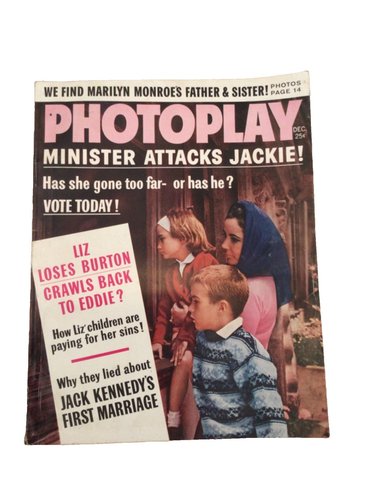 ELIZABETH TAYLOR December 1962 PHOTOPLAY Magazine MARILYN MONROE'S FAMILY