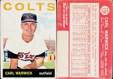 1964 Topps Baseball Card #179 Carl Warwick Houston Colt .45s