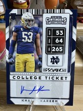 Khalid Kareem College Ticket Auto 2020 Panini Contenders Draft Picks