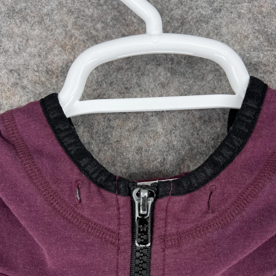 ROSA Victoria's Secret Sudadera con Capucha Mujer Grande Borgoña Cremallera Completa Logotipo Agujero para el Pulgar Foto 4 de 4