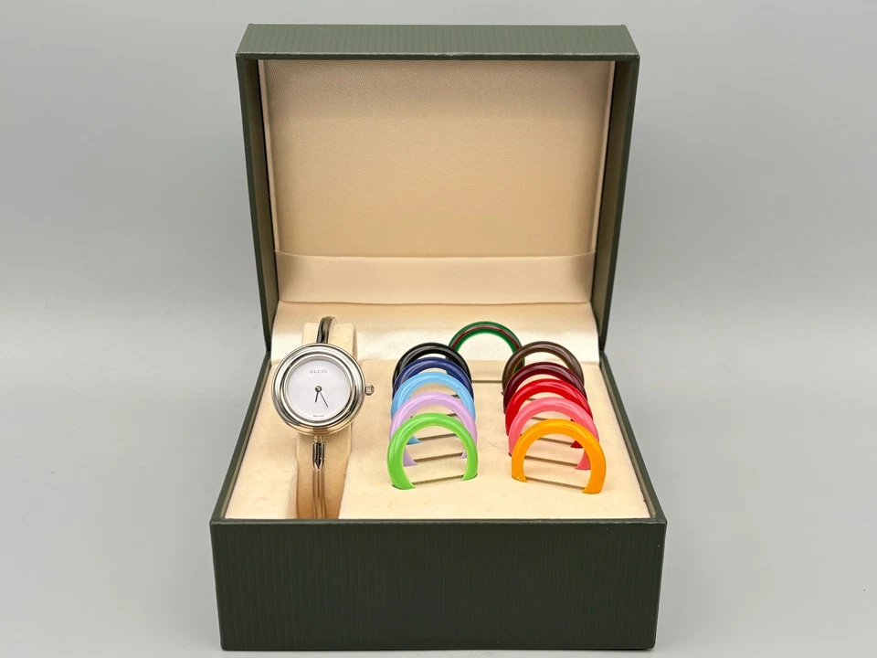 [NEAE MINT W/Paper] Gucci Change Bezel 11/12 Women Watch Silver 12 Colors - image 2 of 4