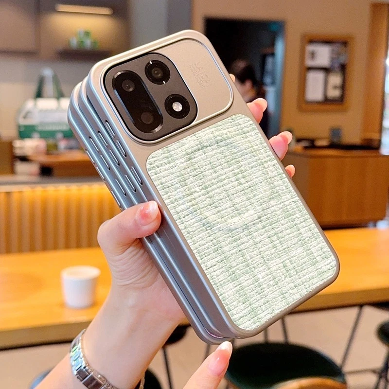 Para OnePlus 15, Funda de Teléfono de Lujo Galvanizada Suave Parachoques Tejido Patrón Cubierta Foto 3 de 4