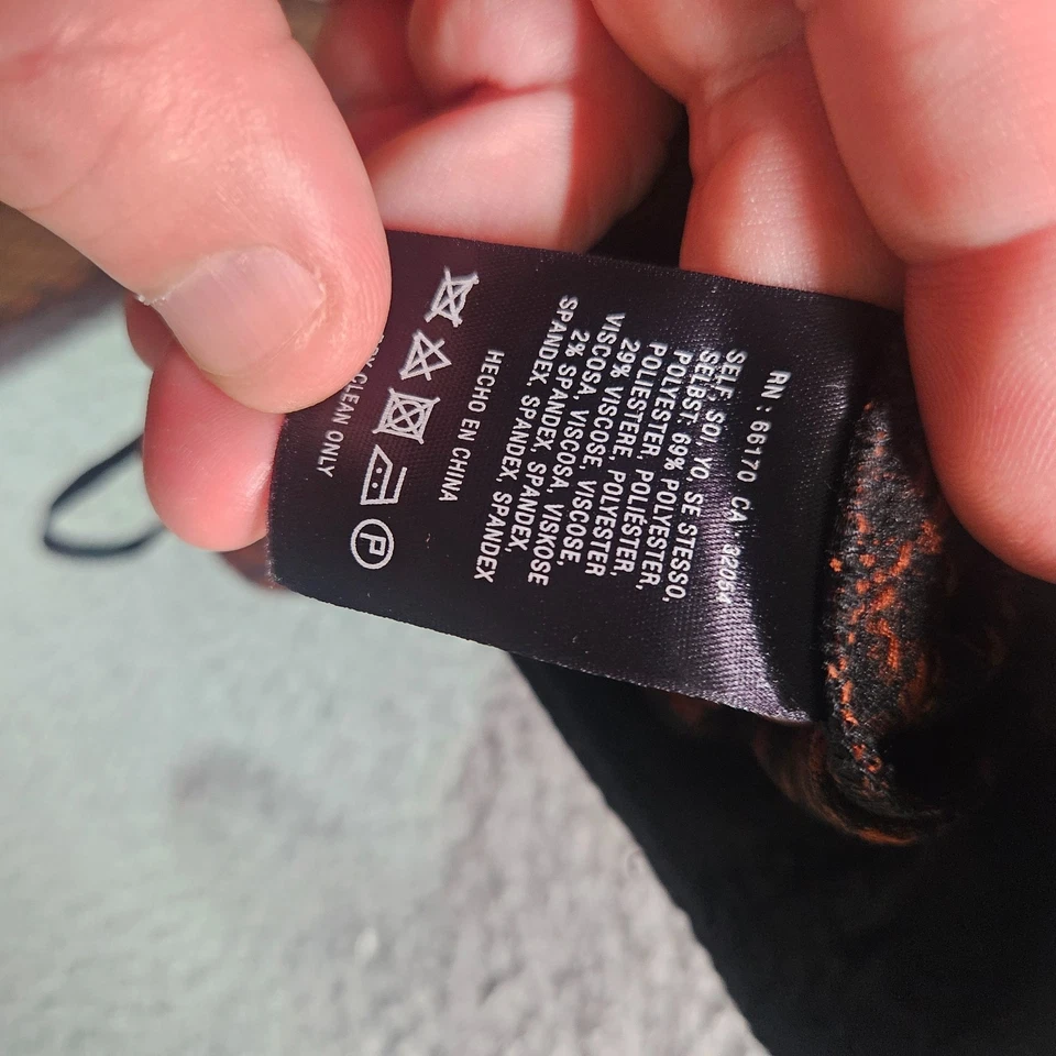 Pantalones Leifsdottir Mujer Talla 2 Pierna Ancha Hoja Floral Texturizado Granate Negro Foto 4 de 4