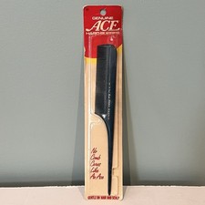 Ace Black Rat Tail Comb Hard Rubber Vintage New USA Sealed Package