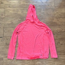 Under Armour HeatGear Threadborne Train Twist Hoodie Women's Size L Loose Coral