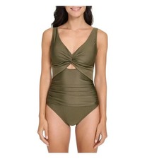 New DKNY Women's Swimsuit One-Piece Green Small