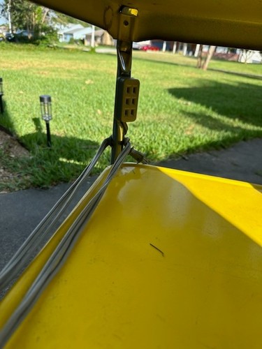 Vtg COSCO Kitchen Cart 3 Tier 1950’s Rolling Yellow Bar Utility Cart Electric - Picture 3 of 4