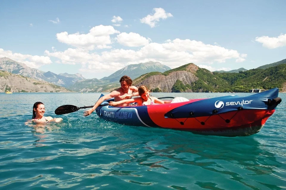 Sevylor Tahiti Kayak 3 Person 2 Plus1 Inflatable Backpack System Water Sports - Image 2 of 4