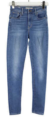 Levi's 721 High Rise Skinny Jeans Damen W26/L32 Fade Effekt Whiskers Stretch