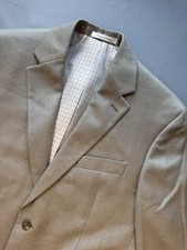 Lauren Ralph Lauren Blazer Mens 40S Tan Poly/Linen Blend Sport Coat 2 Button