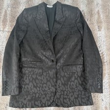 The Kooples Black One- Button Leaopard Blazer Jacket Dressy Classy Size 34 4 