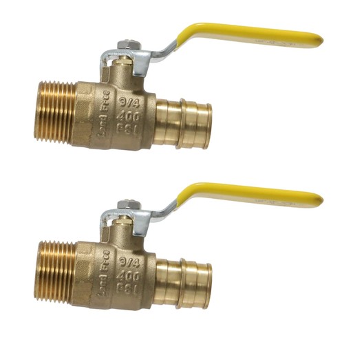 2 Pack 3/4 Inch PEX A Expansion Full Port Ball Valve Plumbing Fitting Supply