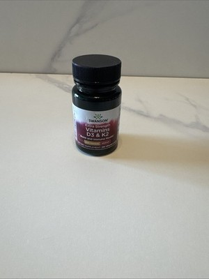 Swanson Extra Strength Vitamins D3 & K2 100 mcg 60 Vegan Capsules Bone & Immune