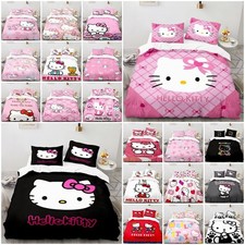 Hello Kitty 3D Duvet Cover+Pillowcase Single Double Queen Donna Bedding Set Gift