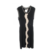 Chanel Coco Mark Button Dress Wool Black Size 36 Clothing Top