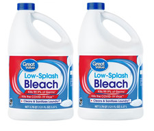 Great Value Low Splash Bleach Regular, 121 oz (Pack-2)