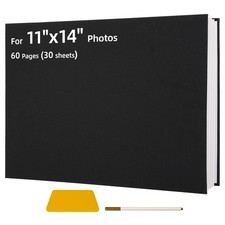 Extra Large Self Adhesive Photo Album for 11" x 14" Photos Black , Art Portf...