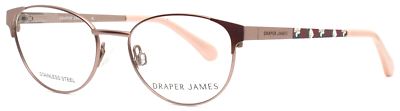 Draper James DJ1000 Eyeglasses 780 Rose Gold 49mm Draper James DJ1000 Eyeglasses Kids Rose Gold Rectangle 49mm  main image 3