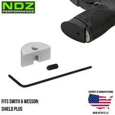 NDZ Smith & Wesson Shield Plus S&W Aluminum Grip Slug Plug Frame Insert Silver