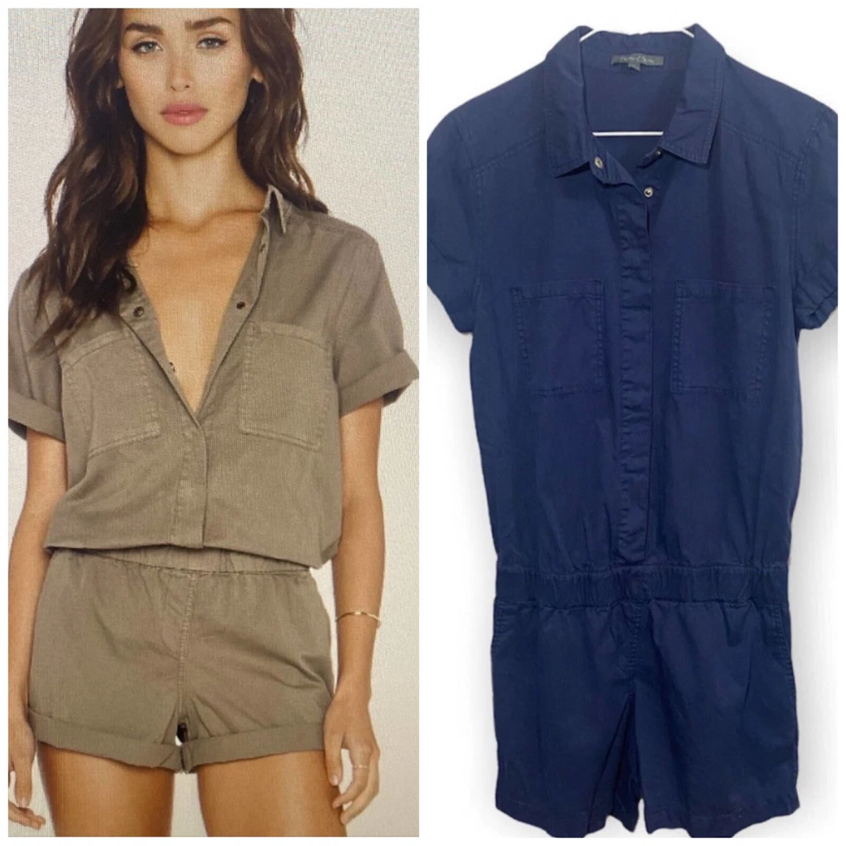 Womens romper sales with snaps