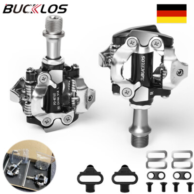 BUCKLOS SPD Clipless Pedale MTB Mountainbike Clip in Dual Sided Pedalen 9/16'' DE