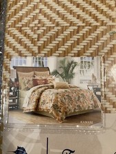 NWT Tommy Bahama Home KAMARI EUROPEAN SHAM 26 x 26" Square Earth tone WOVEN LOOK