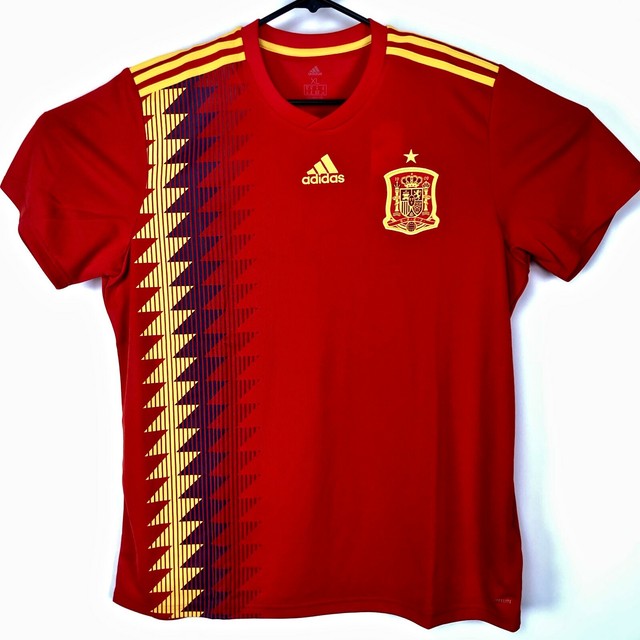 Adidas Men XL Spain Home Soccer Football Jersey Shirt FIFA World Cup